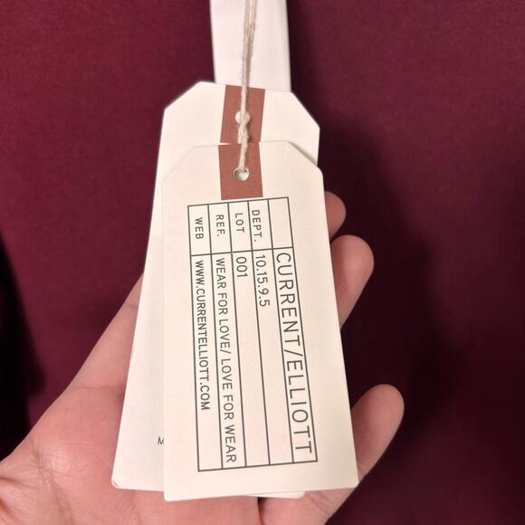 CURRENT/ELLIOT THE RUFFLE WOMEN SWEATSHIRT COLOR CABERNET SIZE 2 BRAND NEW - Picture 4 of 7